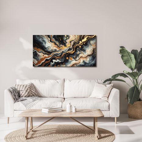 OBRAZ ZLATÁ ABSTRAKCE - OBRAZY ABSTRAKTNÍ TVARY - OBRAZY
