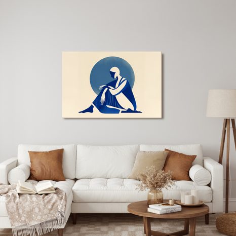 OBRAZ ŽENA V MODRÉM KLIDU - OBRAZY ŽENY - OBRAZY
