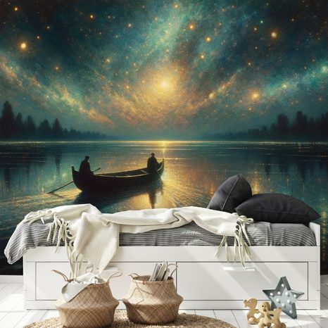 SAMOLEPÍCÍ TAPETA NOČNÍ JEZERO POD HVĚZDNOU OBLOHOU - ΤΑΠΕΤΣΑΡΊΑ ΛΙΜΝΏΝ - ΤΑΠΕΤΣΑΡΊΕΣ