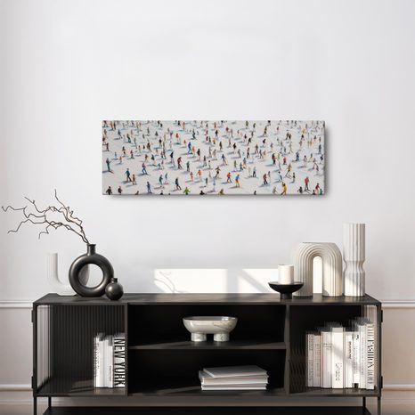 WANDBILD SKIFAHRER IM WINTERPARK - WEIHNACHTS- UND WINTERBILDER - BILDER