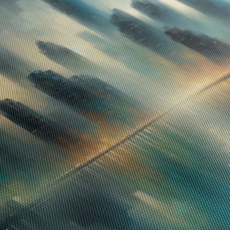 TABLOU PANORAMĂ ORAȘ ÎN CEAȚĂ - TABLOURI CU ORAȘE - TABLOURI