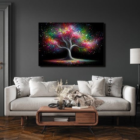 WANDBILD MAGISCHER LEBENSBAUM IN FARBEN - BILDER BÄUME DES LEBENS - BILDER