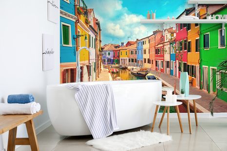 FOTOTAPETA PASZTELL HÁZIKÓK A VÁROSKÁBAN - TAPÉTÁK - 🔥 TELJES KIÁRUSÍTÁS