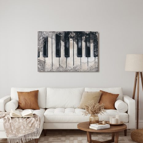 WANDBILD KLAVIERKLÄNGE IM NEBEL - MUSIKBILDER - BILDER