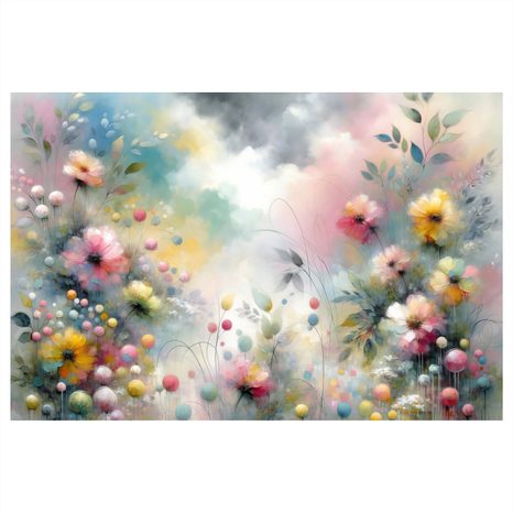 WANDBILD ZARTE BLUMENWIESE - WANDBILDER FELDER UND WIESEN - BILDER