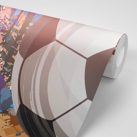 CARTA DA PARATI – PALLA VINCENTE MARRONE - CARTA DA PARATI BAMBINI - CARTA DA PARATI