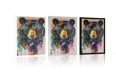 PLAKÁT MEDVĚD S IMITACÍ MALBY - MEDVĚDI - PLAKÁTY