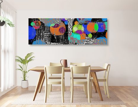 OBRAZ ABSTRAKTNÍ KOMPOZICE - POP ART OBRAZY - OBRAZY