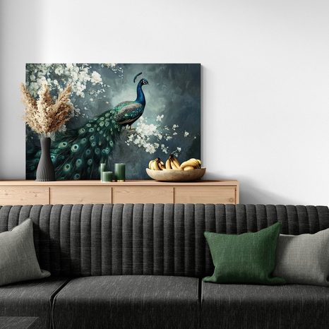 OBRAZ PÁV S KVETMI - OBRAZY PÁVY - OBRAZY