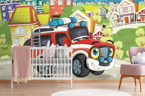 TAPETA AUTÍČKO NA CESTĚ - DĚTSKÉ TAPETY - TAPETY