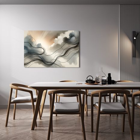 WANDBILD LICHT- UND NEBELSTRÖMUNG - WANDBILDER ABSTRAKTE FORMEN - BILDER