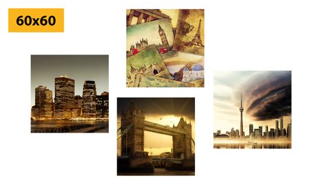 SET OBRAZOV TAJUPLNÉ MESTÁ - ZOSTAVY OBRAZOV - OBRAZY