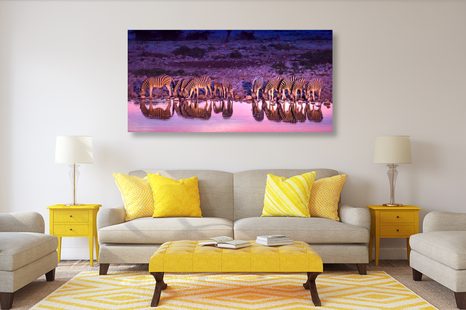 WANDBILD ZEBRAS AUF SAFARI - BILDER TIERE - BILDER