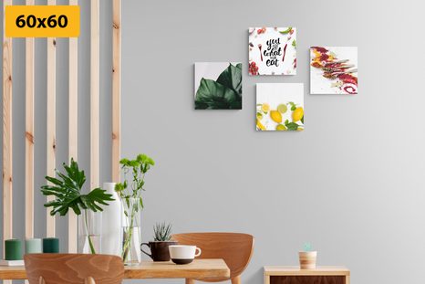 SET OBRAZŮ DO KUCHYNĚ V ZAJÍMAVÉM STYLU - SESTAVY OBRAZŮ - OBRAZY