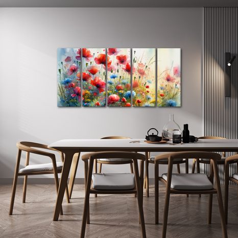 WANDBILD BLÜHENDE SOMMERWIESE - WANDBILDER FELDER UND WIESEN - BILDER