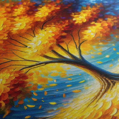 OBRAZ PODZIMNÍ STROM ŽIVOTA V MODŘI - OBRAZY STROMY ŽIVOTA - OBRAZY