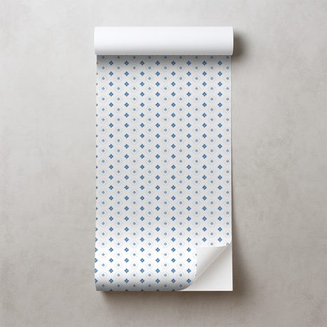 SAMOLEPÍCÍ TAPETA MODRÉ GEOMETRICKÉ DIAMANTY - VZOROVANÉ TAPETY - TAPETY