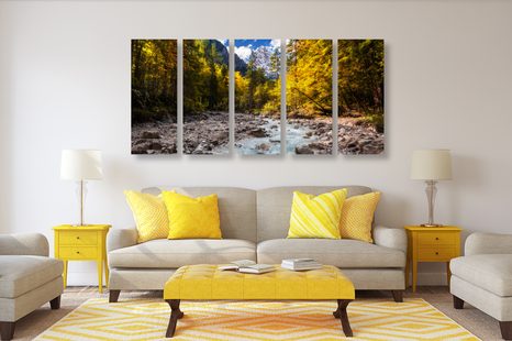 5-RÉSZES KÉP FESTŐI HEGYI TÁJ - TERMÉSZET- ÉS TÁJKÉPEK - KÉPEK