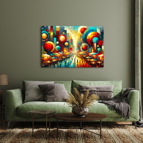 OBRAZ BAREVNÉ MĚSTO V KRUZÍCH - ABSTRAKTNÍ OBRAZY - OBRAZY
