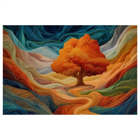 OBRAZ PODZIMNÍ STROM ŽIVOTA V KRAJINĚ - OBRAZY STROMY ŽIVOTA - OBRAZY