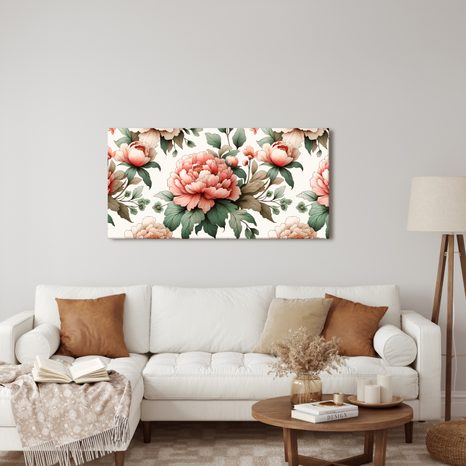 WANDBILD ELEGANTE ROSA PFINGSTROSEN - BILDER BLUMEN - BILDER