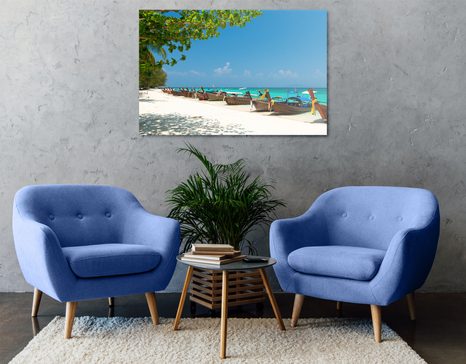 WANDBILD WEISSER SANDSTRAND AUF DER INSEL BAMBOO - BILDER VON NATUR UND LANDSCHAFT - BILDER