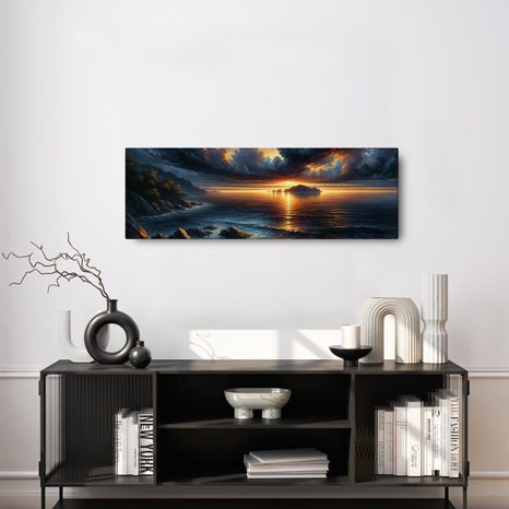 TABLEAU SUR TOILE – LUMIÈRE DORÉE SUR L'EAU - TABLEAUX - 🔥 VENTE TOTALE