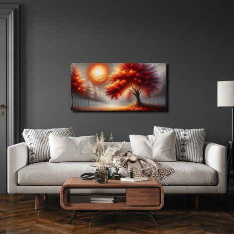 WANDBILD HERBSTBAUM DES LEBENS IM SONNENLICHT - BILDER BÄUME DES LEBENS - BILDER