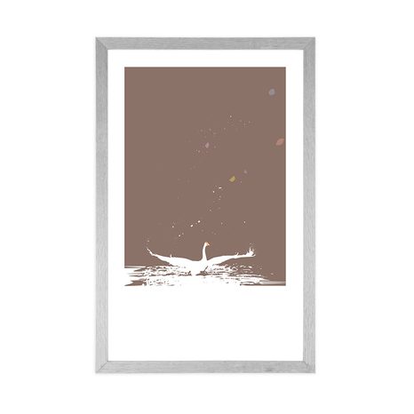 PLAKÁT S PASPARTOU LABUTÍ JEZERO - MOTIVY Z NAŠÍ DÍLNY - PLAKÁTY