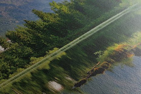TABLEAU SUR TOILE – MAGNIFIQUE PANORAMA DE MONTAGNES AU BORD DU LAC - TABLEAUX DE LA NATURE ET DES PAYSAGES - TABLEAUX