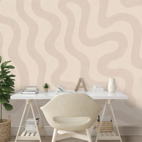 TAPÉTA MINIMALISTA BÉZS HULLÁMOK - MINTÁS TAPÉTÁK - TAPÉTÁK