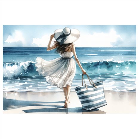 OBRAZ ŽENA NA POBŘEŽÍ LÉTA - OBRAZY ŽENY - OBRAZY
