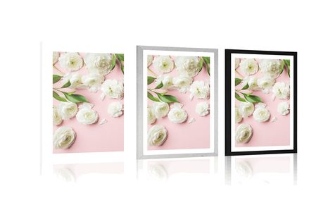 POSTER WITH MOUNT ROSES IN A ROMANTIC DESIGN - FLOWERS - POSTERS