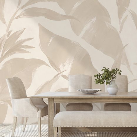 ZELFKLEVEND FOTOBEHANG BEIGE TROPISCHE BLADEREN - FOTOBEHANG BLADEREN - FOTOBEHANG
