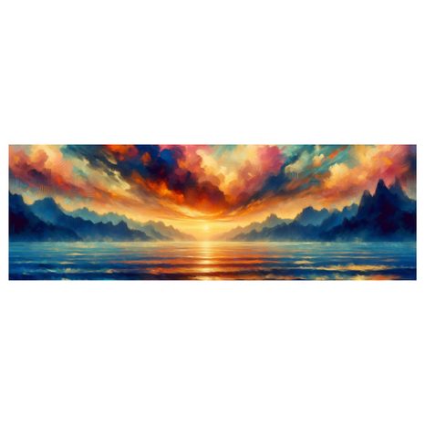 OBRAZ KLIDNÁ VODNÍ HLADINA PŘI ZÁPADU - OBRAZY VÝCHOD A ZÁPAD SLUNCE - OBRAZY