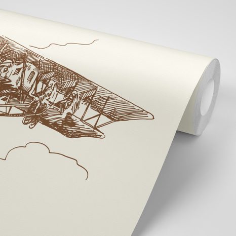 CARTA DA PARATI AUTOADESIVA – BIPLANO RETRÒ - CARTA DA PARATI AUTOADESIVE - CARTA DA PARATI