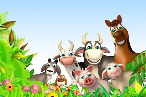 SAMOLEPÍCÍ TAPETA ZVÍŘÁTKA Z FARMY - SAMOLEPÍCÍ TAPETY - TAPETY