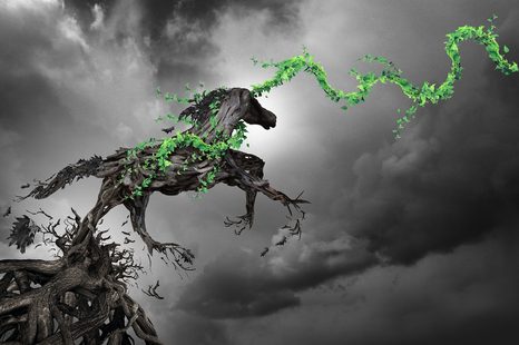 TAPETE PFERD IM EINZIGARTIGEN DESIGN - FANTASY-TAPETEN - TAPETEN