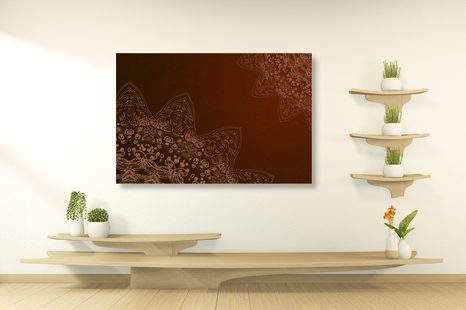 TABLOU ELEMENTELE MODERNE DE MANDALA ÎN NUANȚE DE MARO - TABLOURI FENG SHUI - TABLOURI