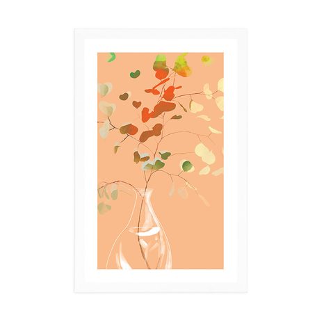 POSTER MIT PASSEPARTOUT VASE MIT ZWEIG - MOTIVE AUS UNSERER WERKSTATT - POSTER