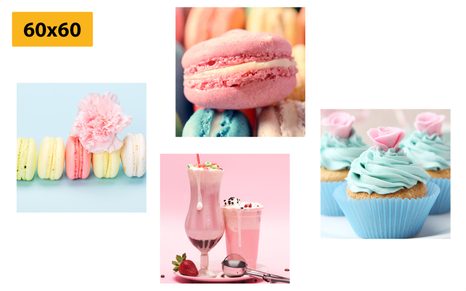CANVAS PRINT SET FOR LOVERS OF SWEET TEMPTATION - SET OF PICTURES - PICTURES