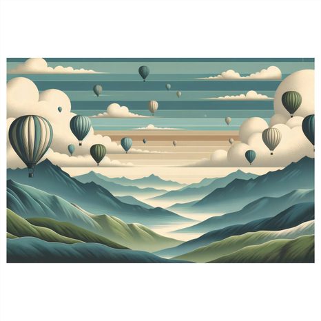 OBRAZ BALÓNY NAD HORSKOU KRAJINOU - OBRAZY HORY - OBRAZY