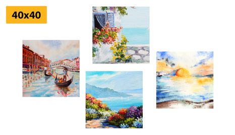SET DI QUADRI – PAESAGGIO DIPINTO - COLLEZIONI DI QUADRI - STAMPE E QUADRI