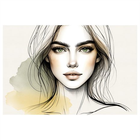 WANDBILD PORTRÄT EINER FRAU MIT AUSDRUCKSSTARKEN AUGEN - WANDBILDER FRAUEN - BILDER