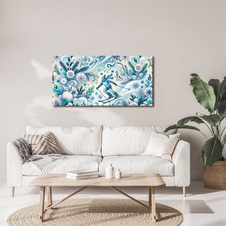 WANDBILD BLAUE WINTERLANDSCHAFT - BILDER VON BERGEN - BILDER