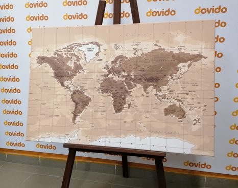 KÉP LÁTVÁNYOS VINTAGE VILÁGTÉRKÉP - TÉRKÉPES KÉPEK - KÉPEK