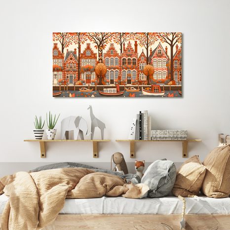 OBRAZ KANÁL VE MĚSTĚ BĚHEM ZLATÉHO PODZIMU - PICTURES OF CITIES - PICTURES