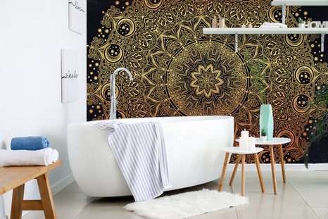 SELBSTKLEBENDE TAPETE GOLDENES ORIENTALISCHES MANDALA - TAPETEN - 🔥 TOTALAUSVERKAUF
