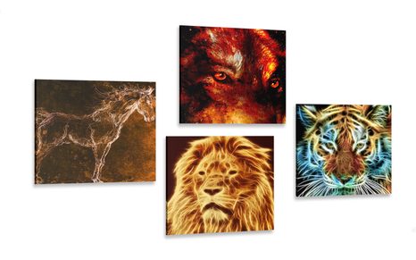 SET OF PICTURES MYSTERIOUS ABSTRACTION OF ANIMALS