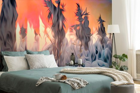 SAMOLEPÍCÍ TAPETA ABSTRAKCE TAJEMNÉHO LESA - SAMOLEPÍCÍ TAPETY - TAPETY